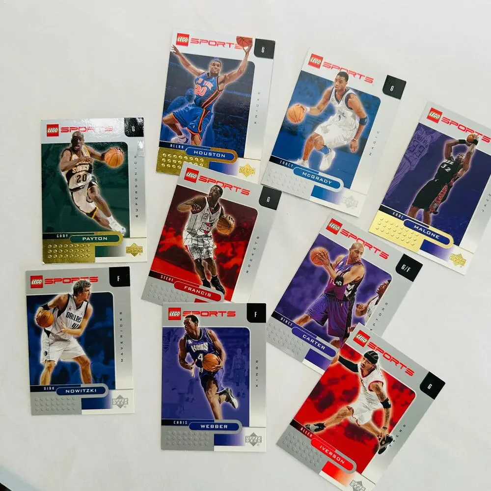 Vintage 2002 Lego Sports Upper Deck Bundle of 9 Basketball Cards